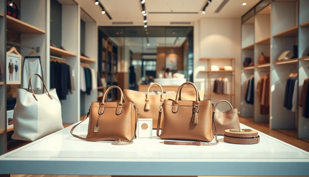 레플리카쇼핑몰 내 다양한 고급스러운 상품이 진열된 현대적인 부티크 환경