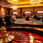 Vivez l'excitation d'un casino en ligne Français, avec des joueurs engagés à des tables de roulette et de poker.